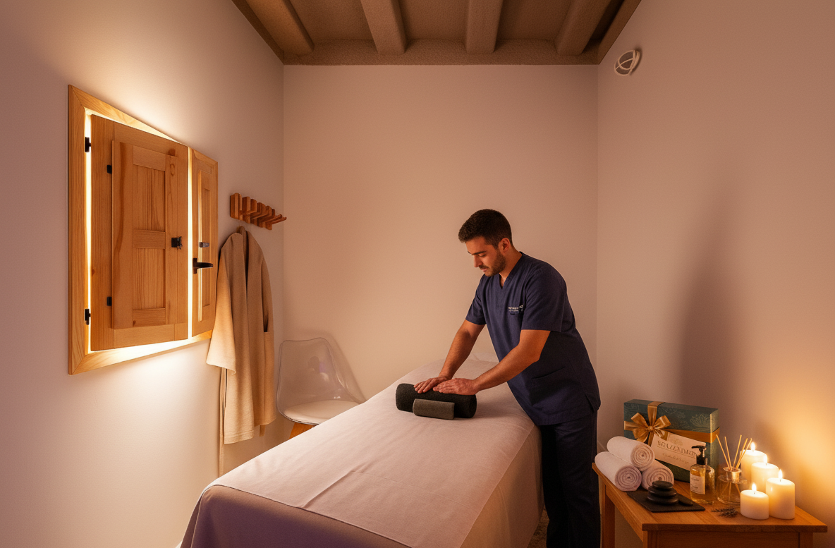 Masajista en instalaciones de Spa zenmen